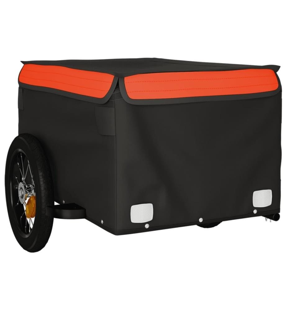 Remorque de vélo noir et orange 30 kg fer