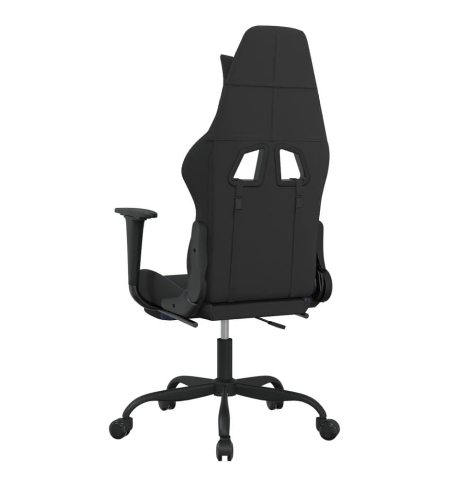 Chaise de jeu avec repose-pied Noir et bleu Tissu