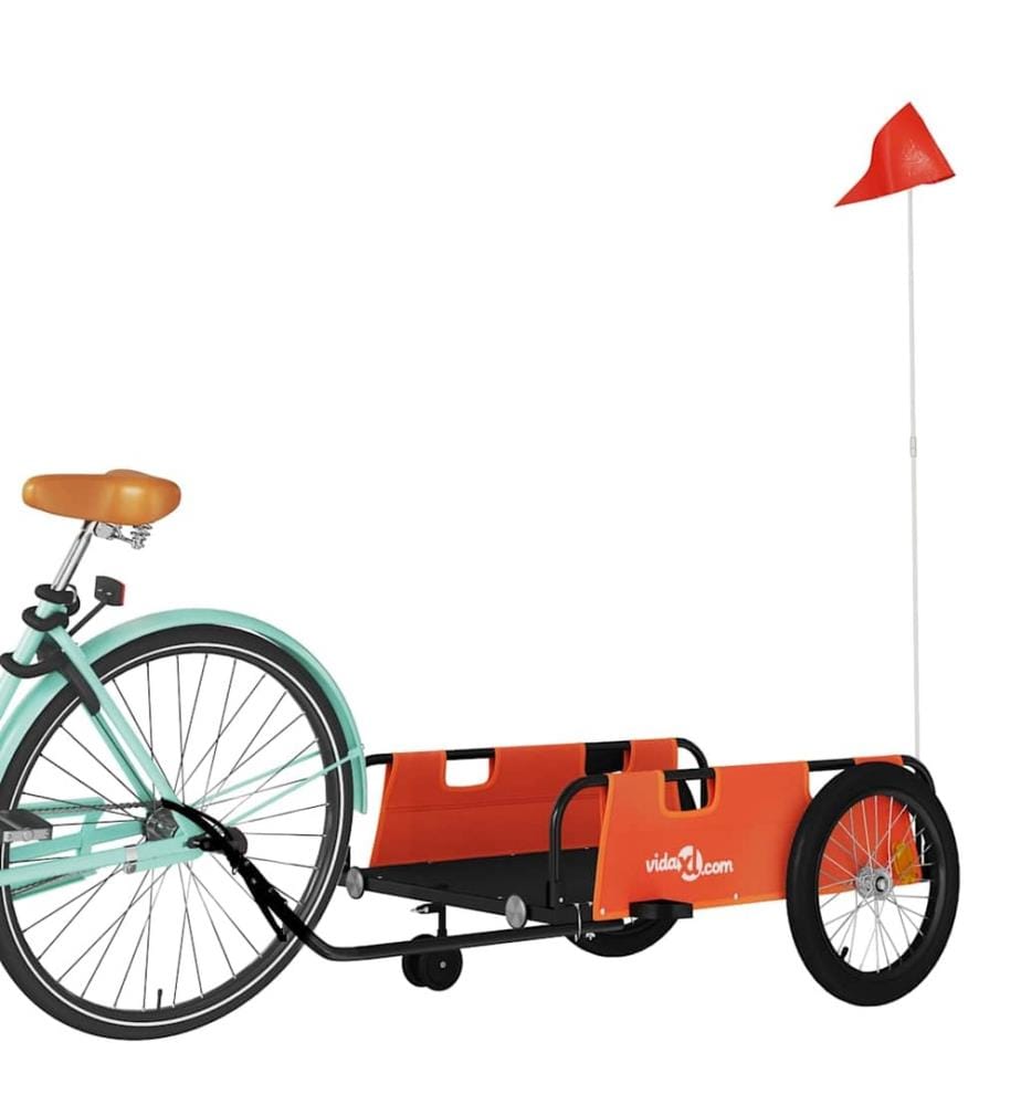 Fahrradanhänger Orange und Schwarz Oxford-Gewebe & Eisen