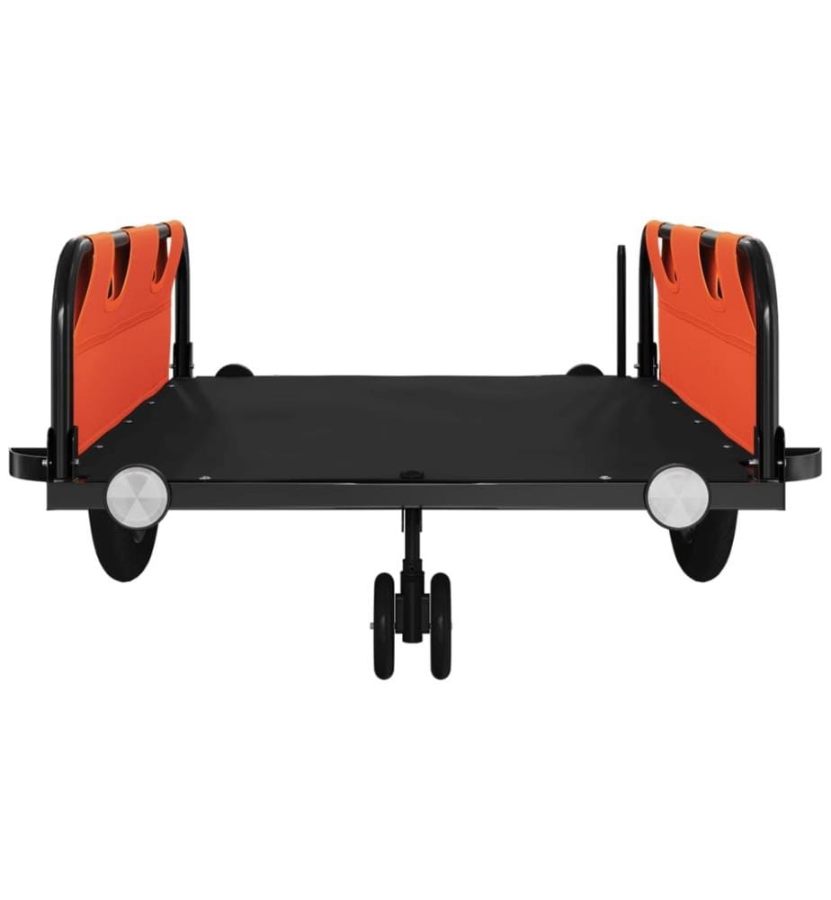 Fahrradanhänger Orange und Schwarz Oxford-Gewebe & Eisen