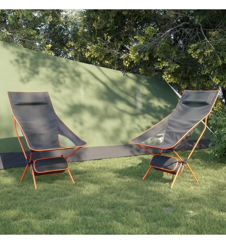 Campingstühle 2 Stk. Klappbar Schwarz Oxford-Gewebe Aluminium