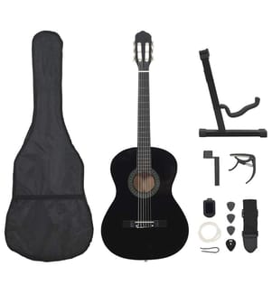 Jeu de guitare classique de débutant 12 pcs Noir 4/4 39"