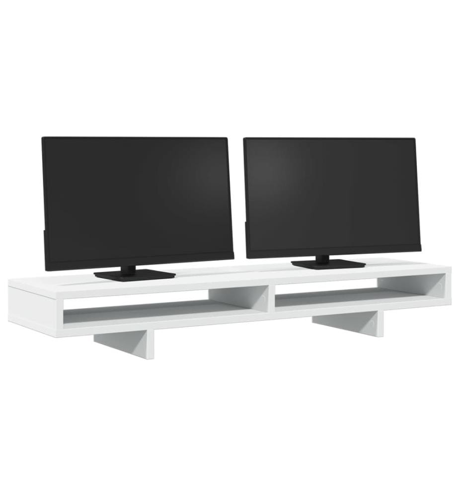 Support de moniteur blanc 100x27x15 cm bois d'ingénierie