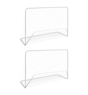 Fussballtore 2 Stk. mit Netzen 182×61×122 cm Stahl Weiss