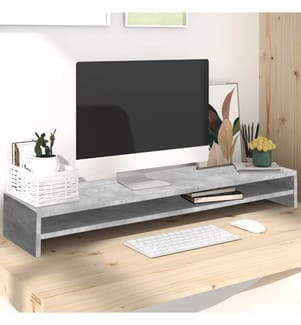 Support de moniteur Gris béton 100x24x13 cm Bois d'ingénierie