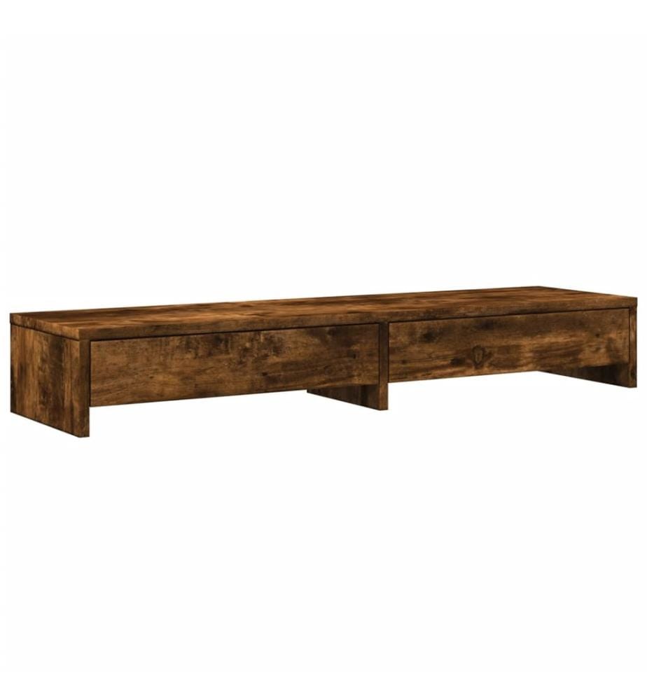 Monitorständer mit Schubladen Räuchereiche 100x27x15 cm