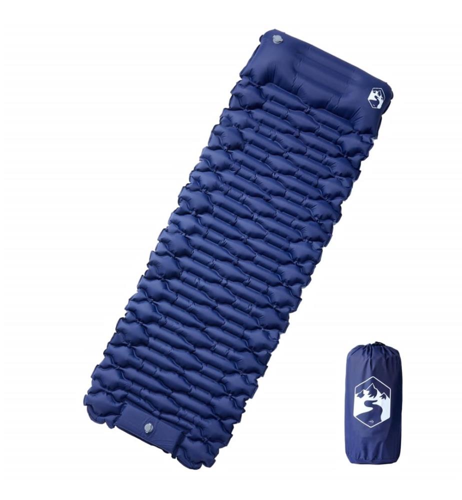 Selbstaufblasende Isomatte mit Kissen Marineblau