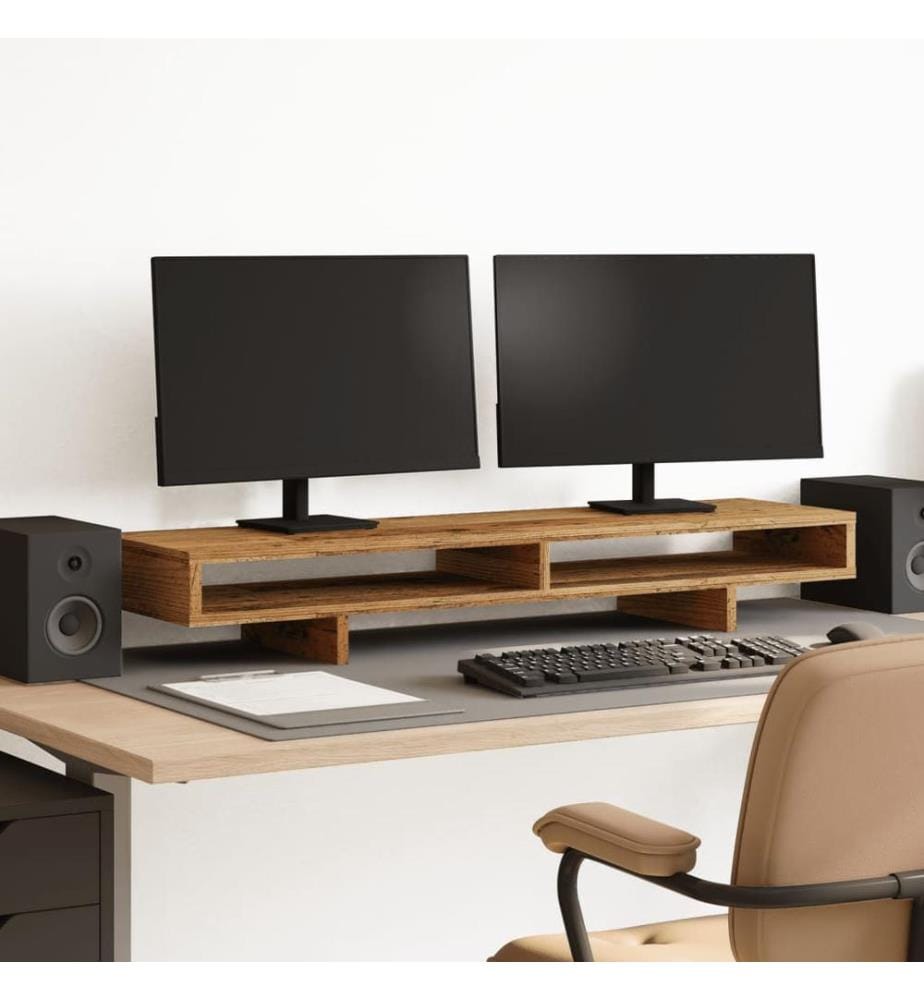 Monitorständer Altholz-Optik 100x27x15 cm Holzwerkstoff