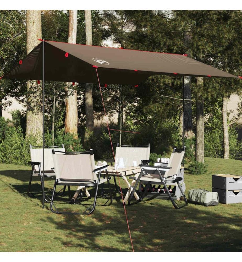 Bâche de camping marron 306x306 cm imperméable