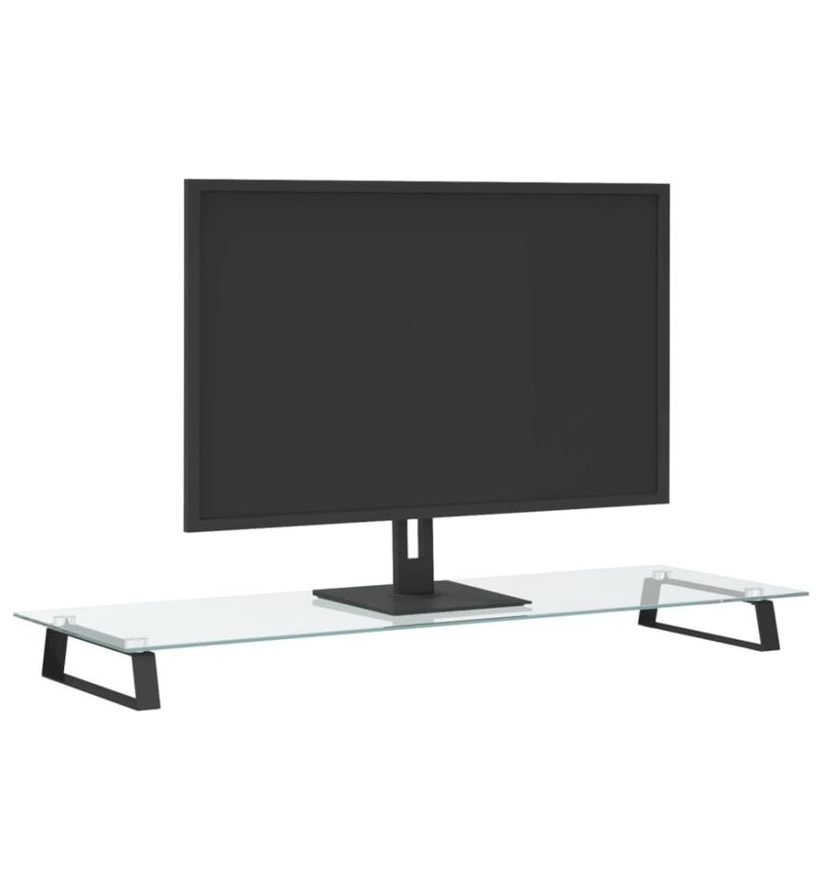 Monitorständer Schwarz 100x35x8 cm Hartglas und Metall