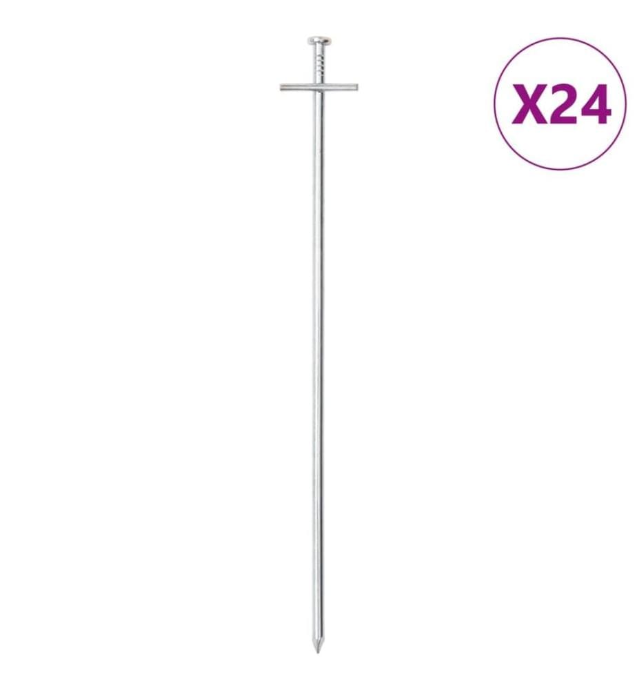 Zeltheringe 24 Stk. 29,5 cm Ø6 mm Verzinkter Stahl