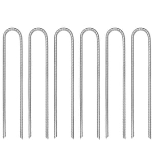 Zeltheringe 6 Stk. U-Form 30 cm Ø7 mm Verzinkter Stahl