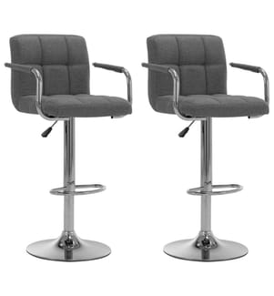 Chaises de bar lot de 2 gris clair tissu