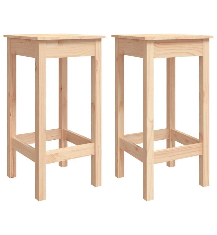 Chaises de bar lot de 2 40x40x78 cm bois de pin solide