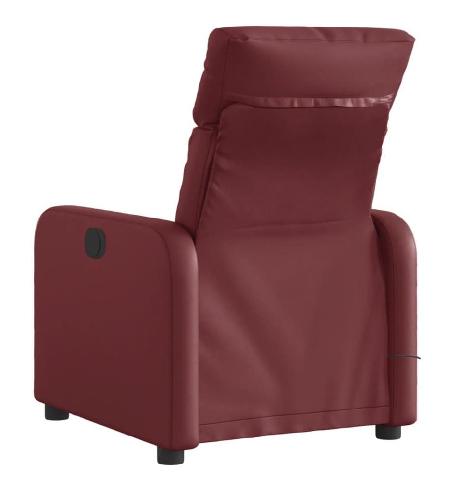 Massagesessel Elektrisch Weinrot Kunstleder
