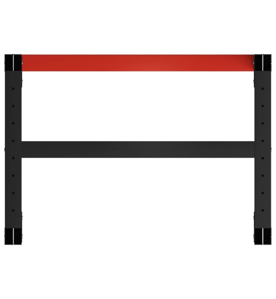 Cadre de banc de travail Métal 80x57x79 cm Noir et rouge