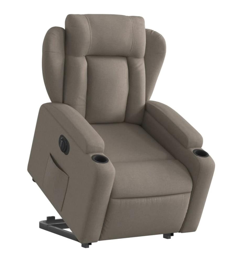 Relaxsessel mit Aufstehhilfe Elektrisch Taupe Stoff