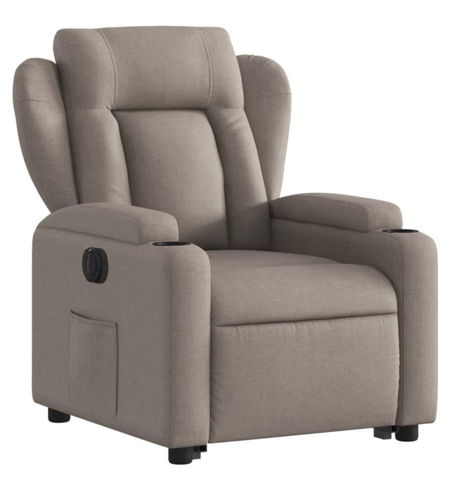 Relaxsessel mit Aufstehhilfe Elektrisch Taupe Stoff