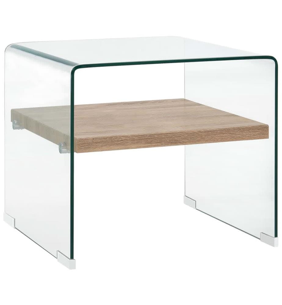 Couchtisch Transparent 50×50×45 cm Hartglas