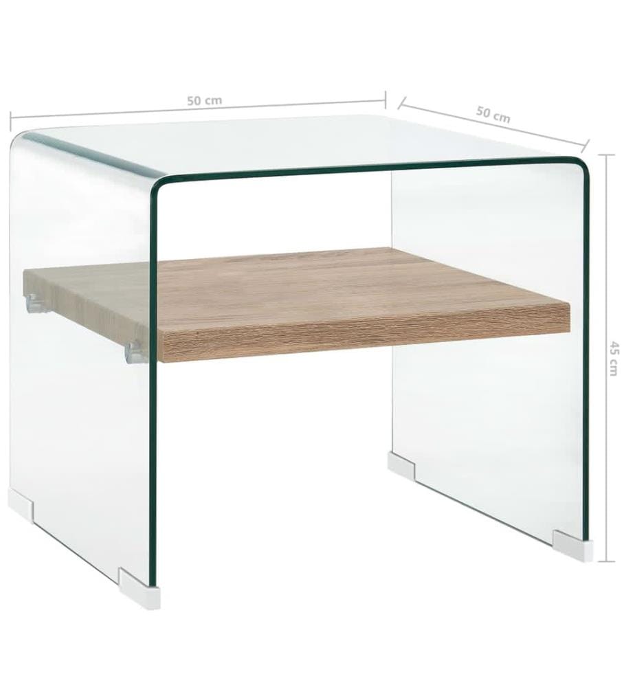 Couchtisch Transparent 50×50×45 cm Hartglas