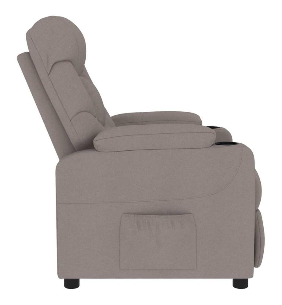 Massagesessel Taupe Stoff