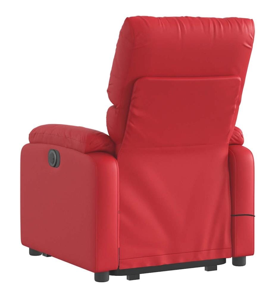 Massagesessel mit Aufstehhilfe Elektrisch Rot Kunstleder