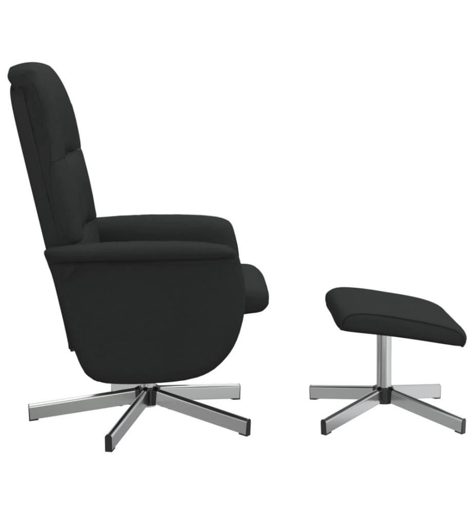 Relaxsessel mit Hocker Schwarz Stoff