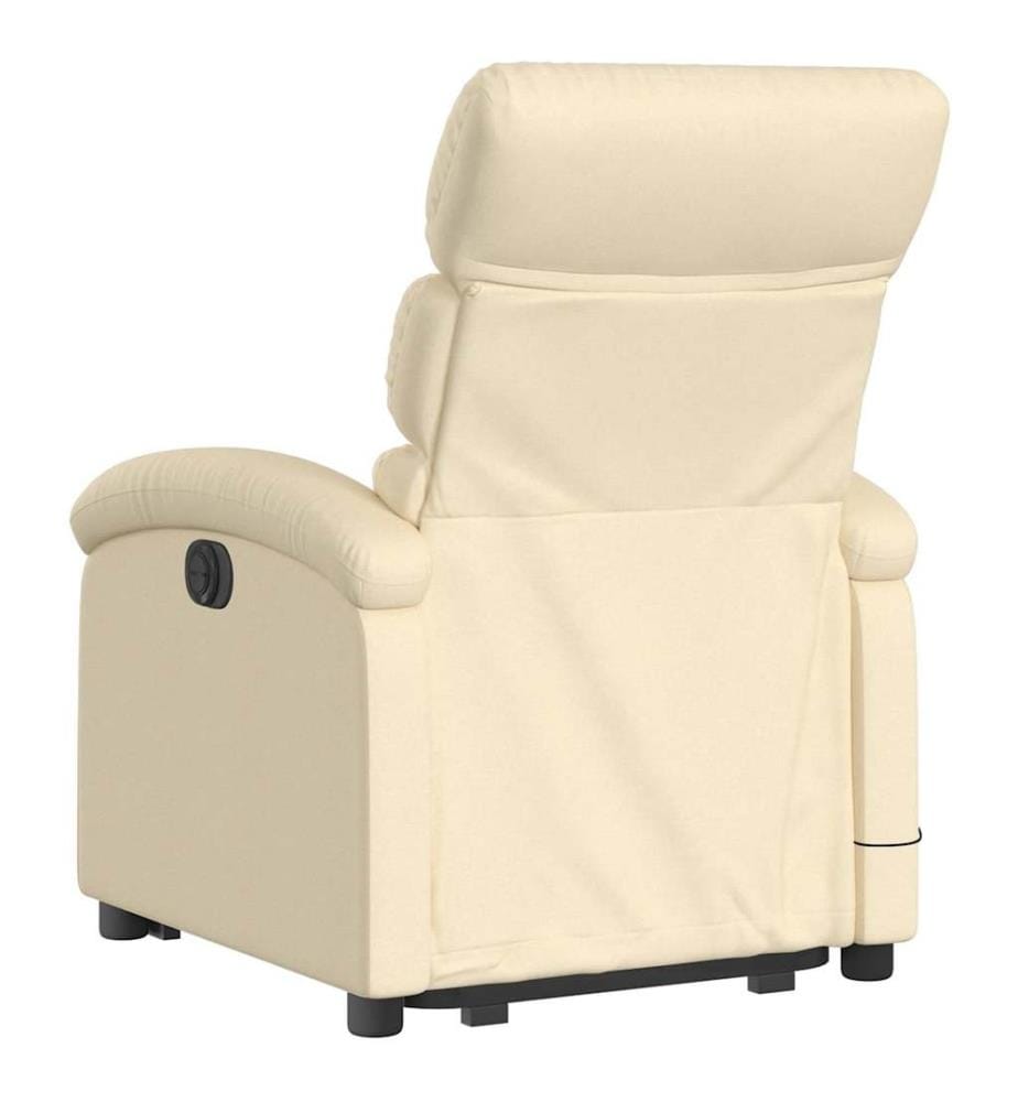 Massagesessel mit Aufstehhilfe Creme Stoff