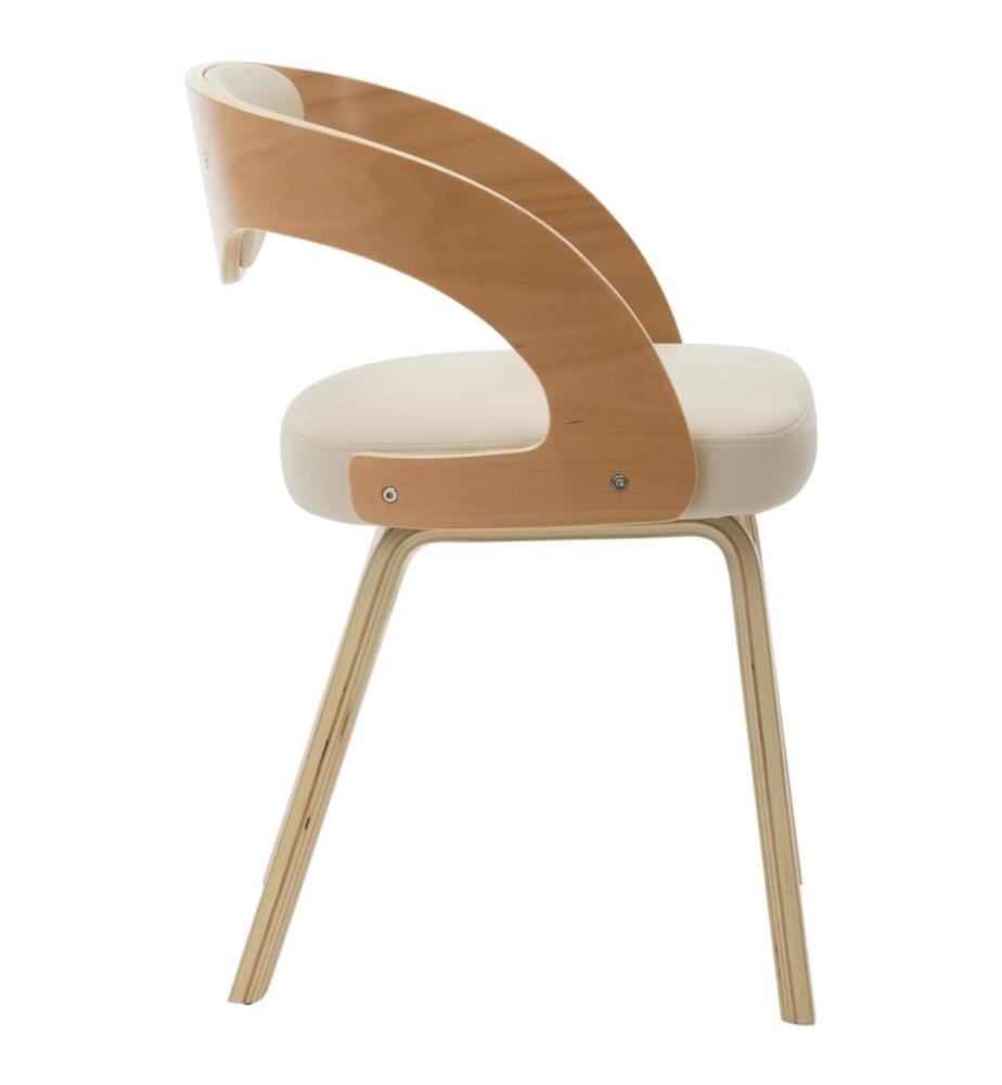 Esszimmerstühle 2 Stk. Creme Bugholz und Kunstleder