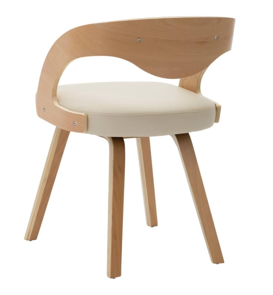 Esszimmerstühle 2 Stk. Creme Bugholz und Kunstleder