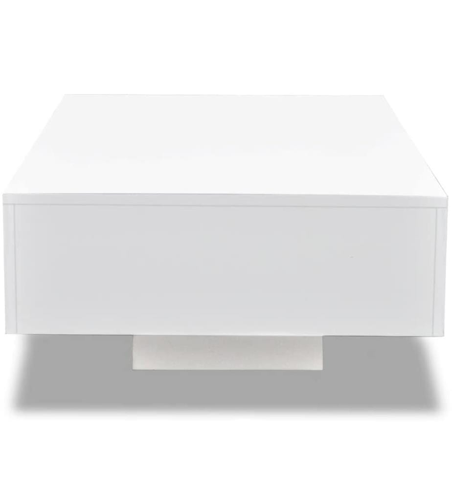 Table basse blanc brillant