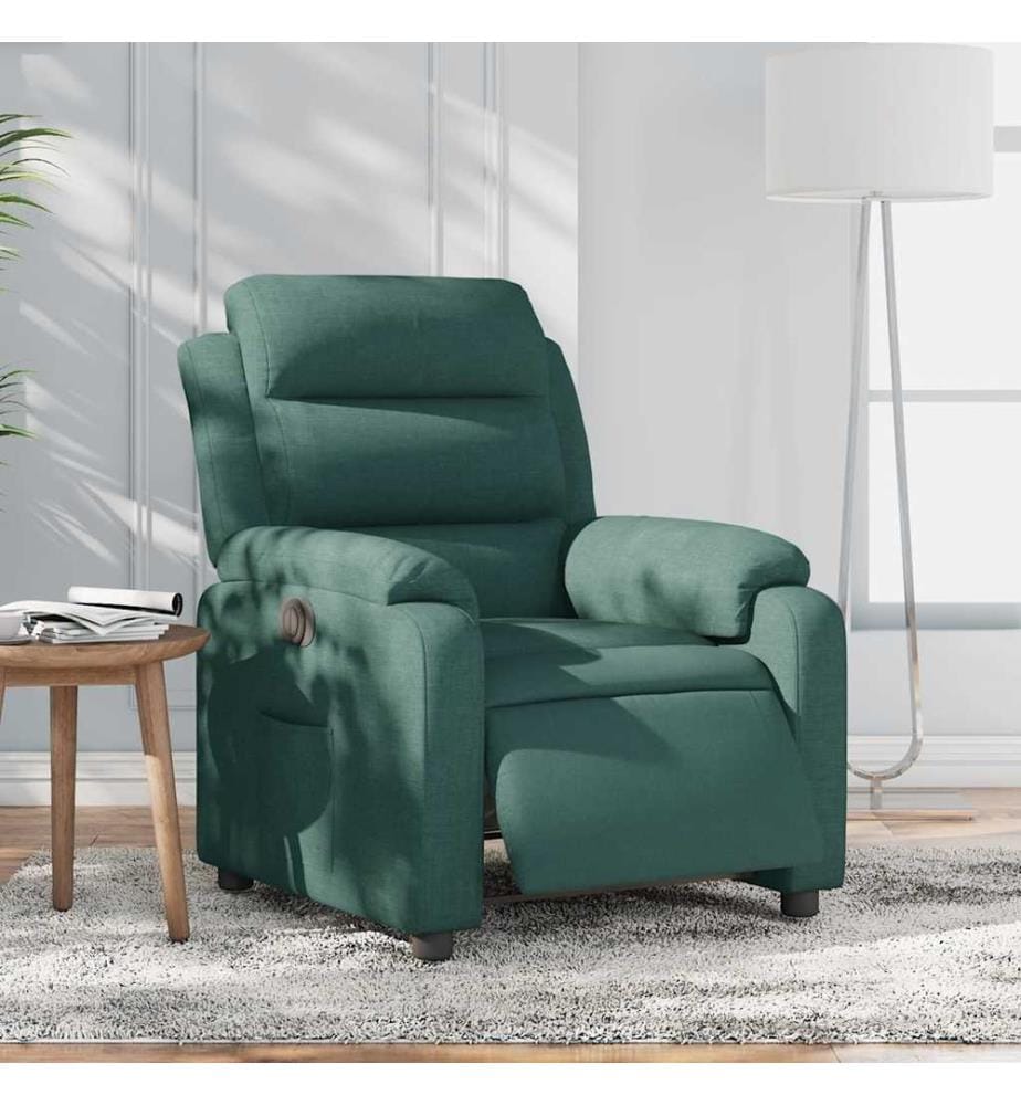 Relaxsessel Elektrisch Dunkelgrün Stoff