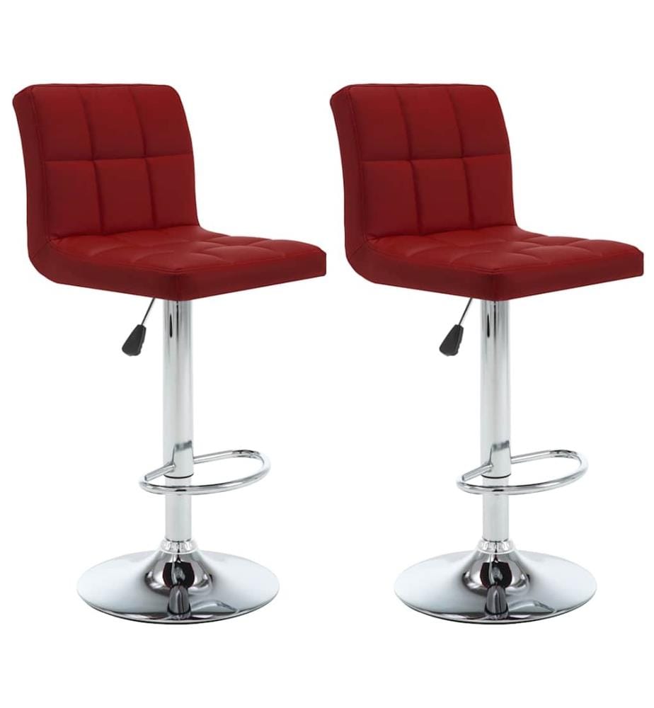 Barhocker 2 Stk. Weinrot Kunstleder