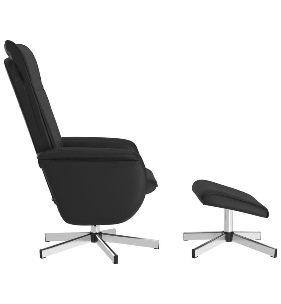 Relaxsessel mit Fusshocker Schwarz Kunstleder