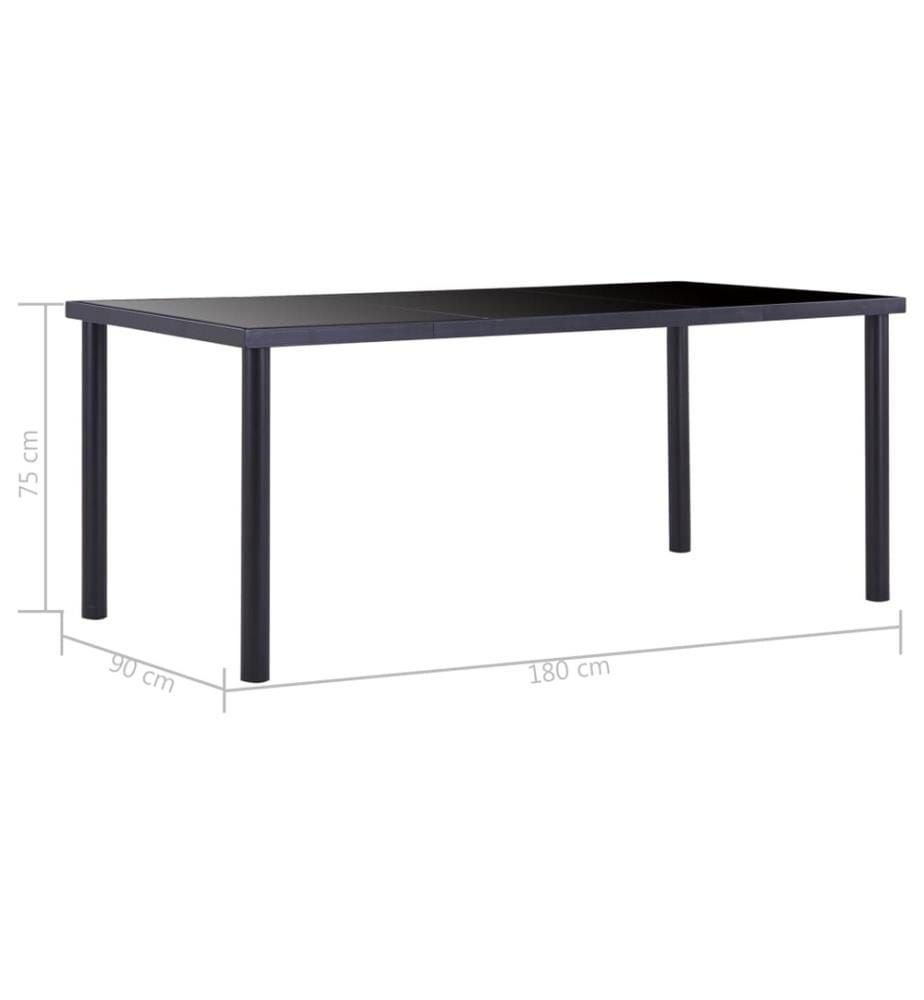 Esstisch Schwarz 180 x 90 x 75 cm Hartglas