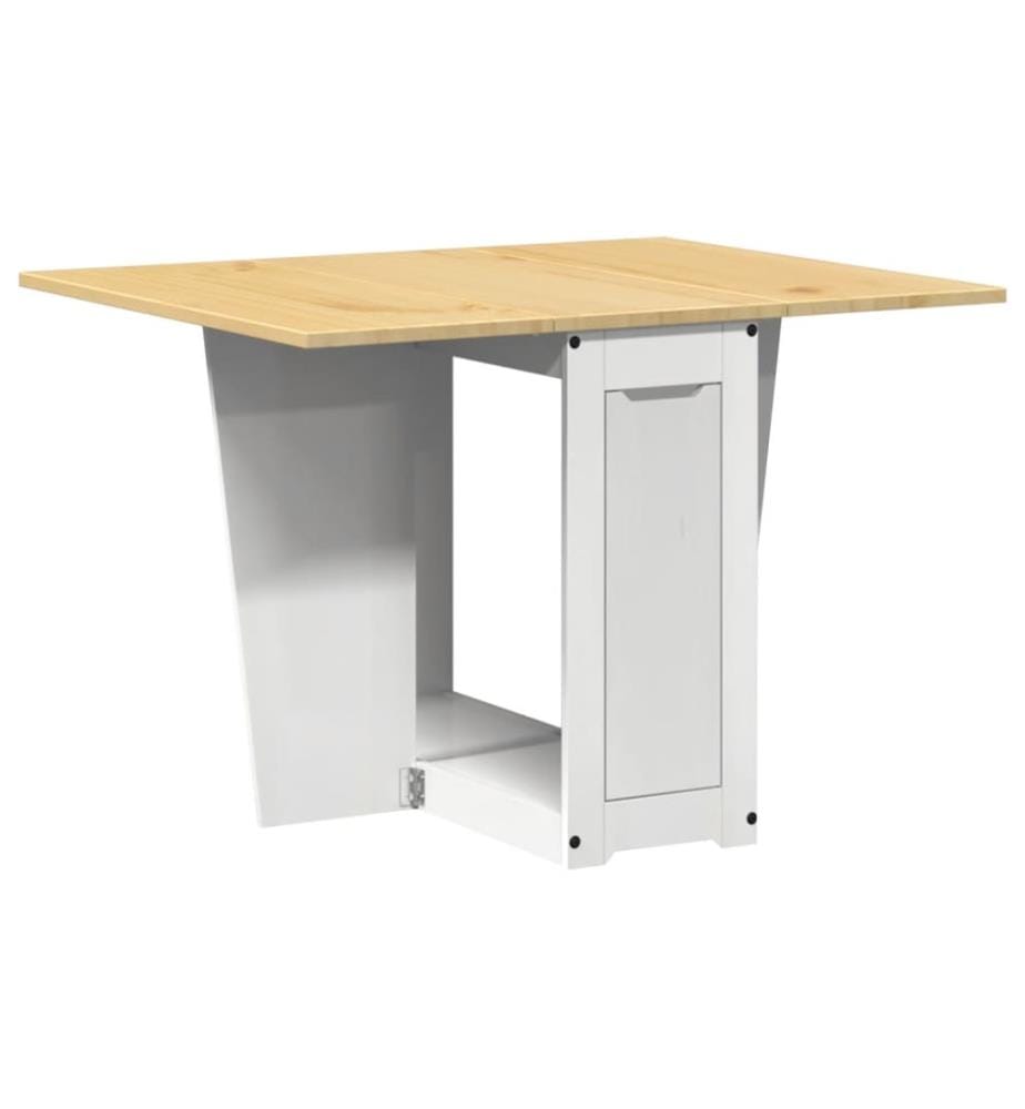 Table à manger papillon pliable Corona blanc bois de pin massif