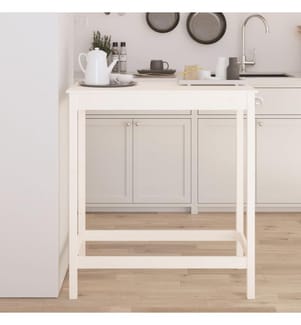 Table de bar blanc 100x50x110 cm bois massif de pin