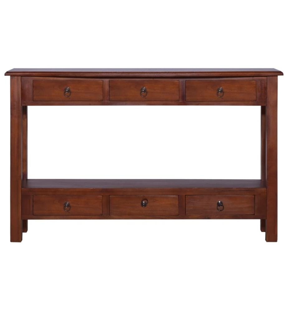 Table console Marron classique 120x30x75cm Bois d'acajou massif