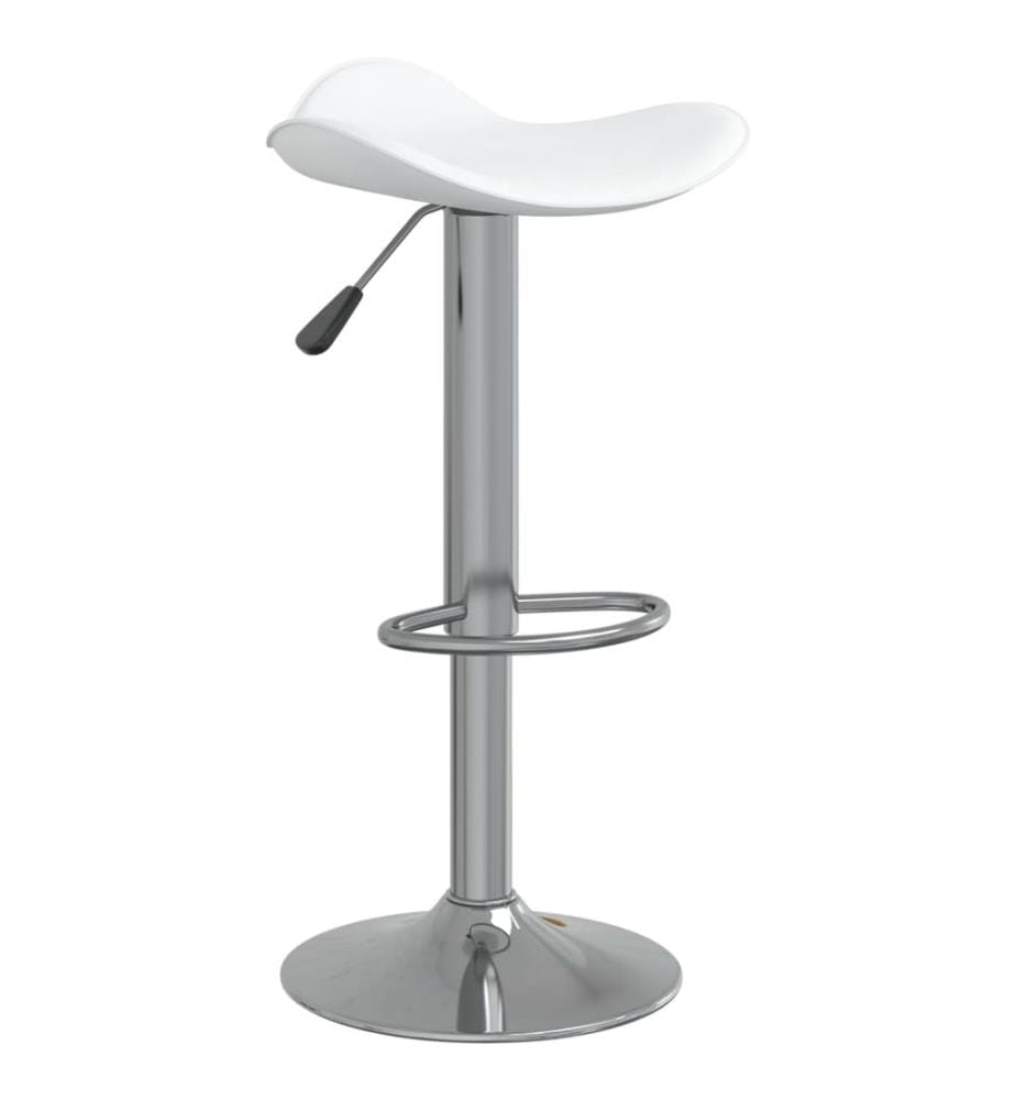 Barhocker 2 Stk. Weiss Verchromter Stahl und Kunstleder