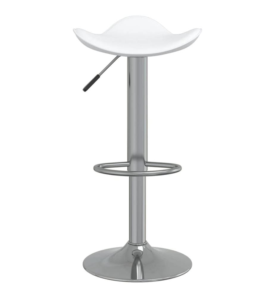 Barhocker 2 Stk. Weiss Verchromter Stahl und Kunstleder
