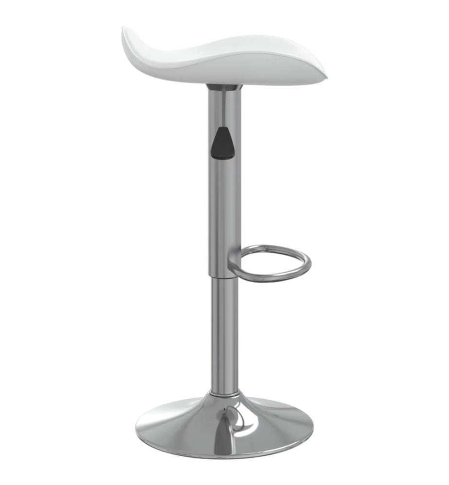 Barhocker 2 Stk. Weiss Verchromter Stahl und Kunstleder