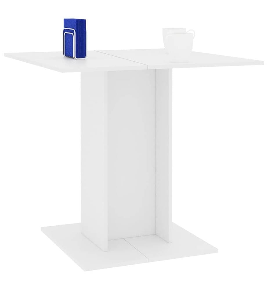 Table à manger Blanc 80x80x75 cm bois d'ingénierie