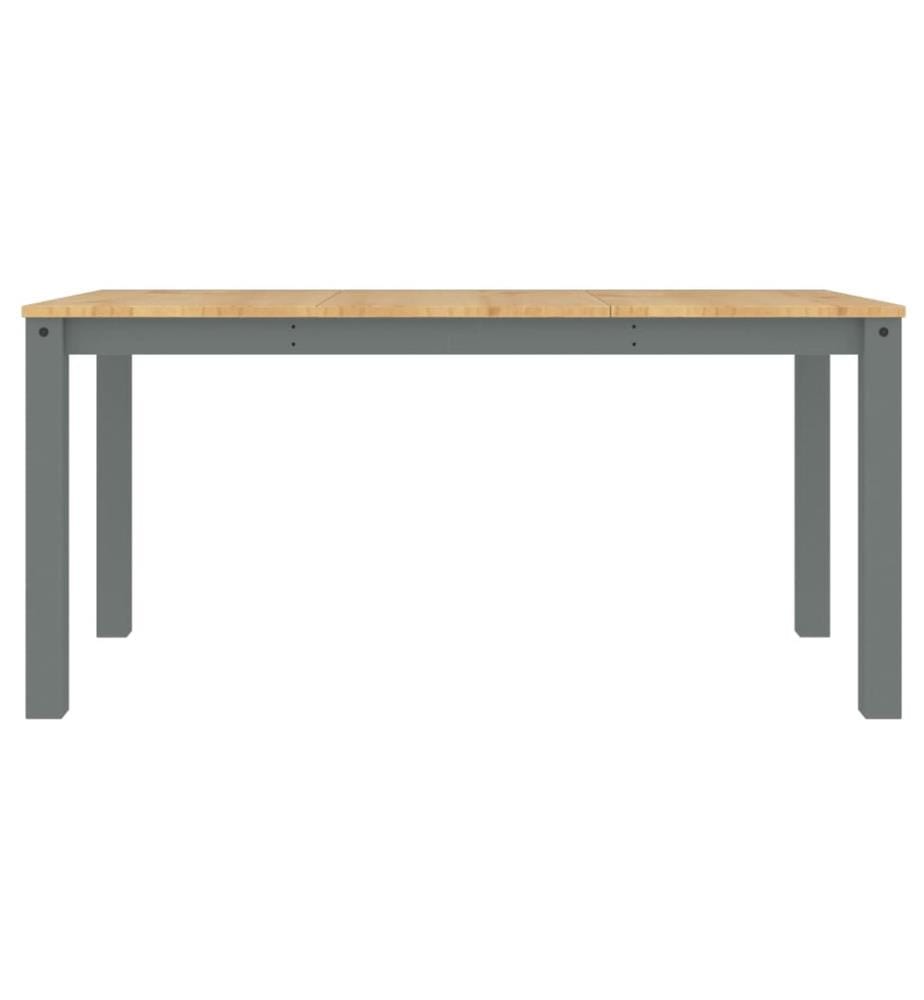 Table à manger Panama gris 160x80x75 cm bois massif de pin