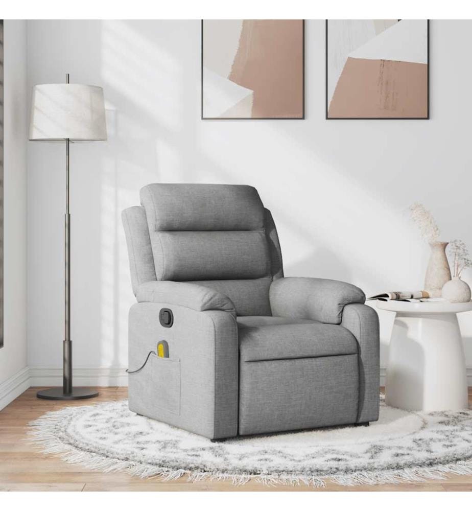 Massagesessel Hellgrau Stoff