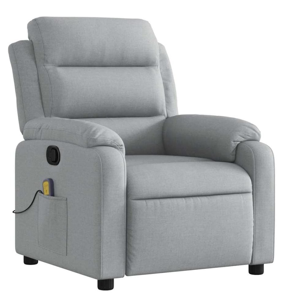 Massagesessel Hellgrau Stoff