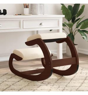 Chaise assis-genoux crème 55x84x55 cm contreplaqué de bouleau