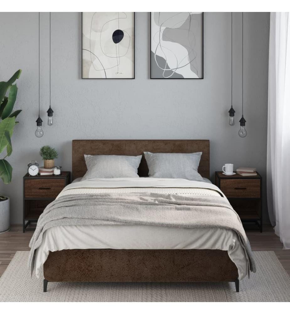 Nachttische 2 Stk. Braun Eichen-Optik 40x31x50 cm Holzwerkstoff