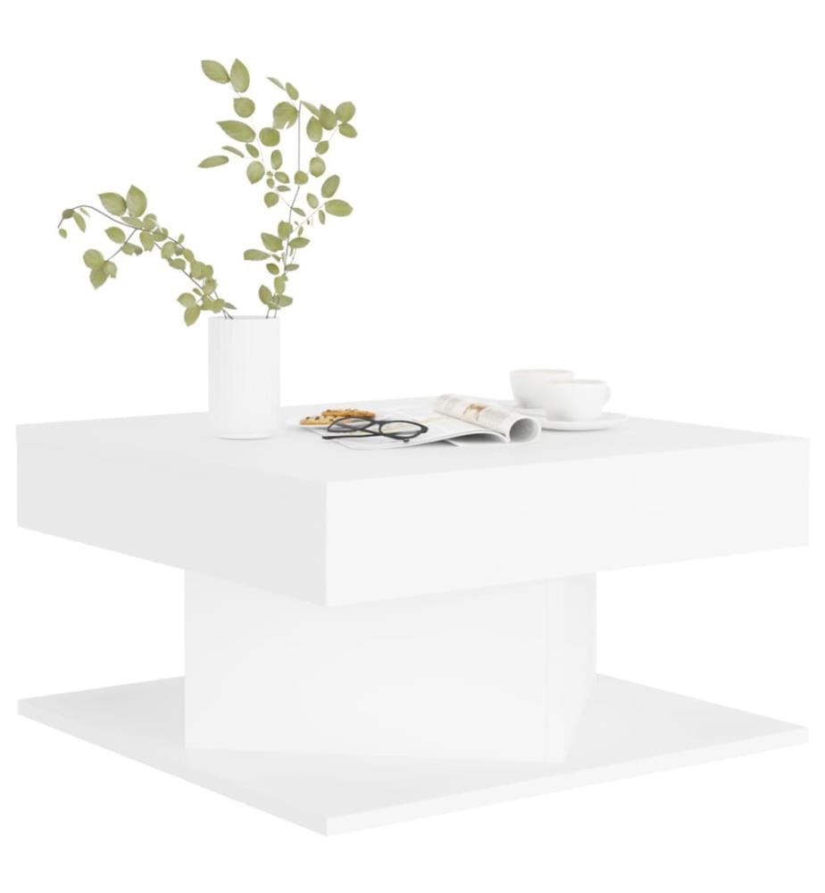 Table basse Blanc 57x57x30 cm Bois d'ingénierie