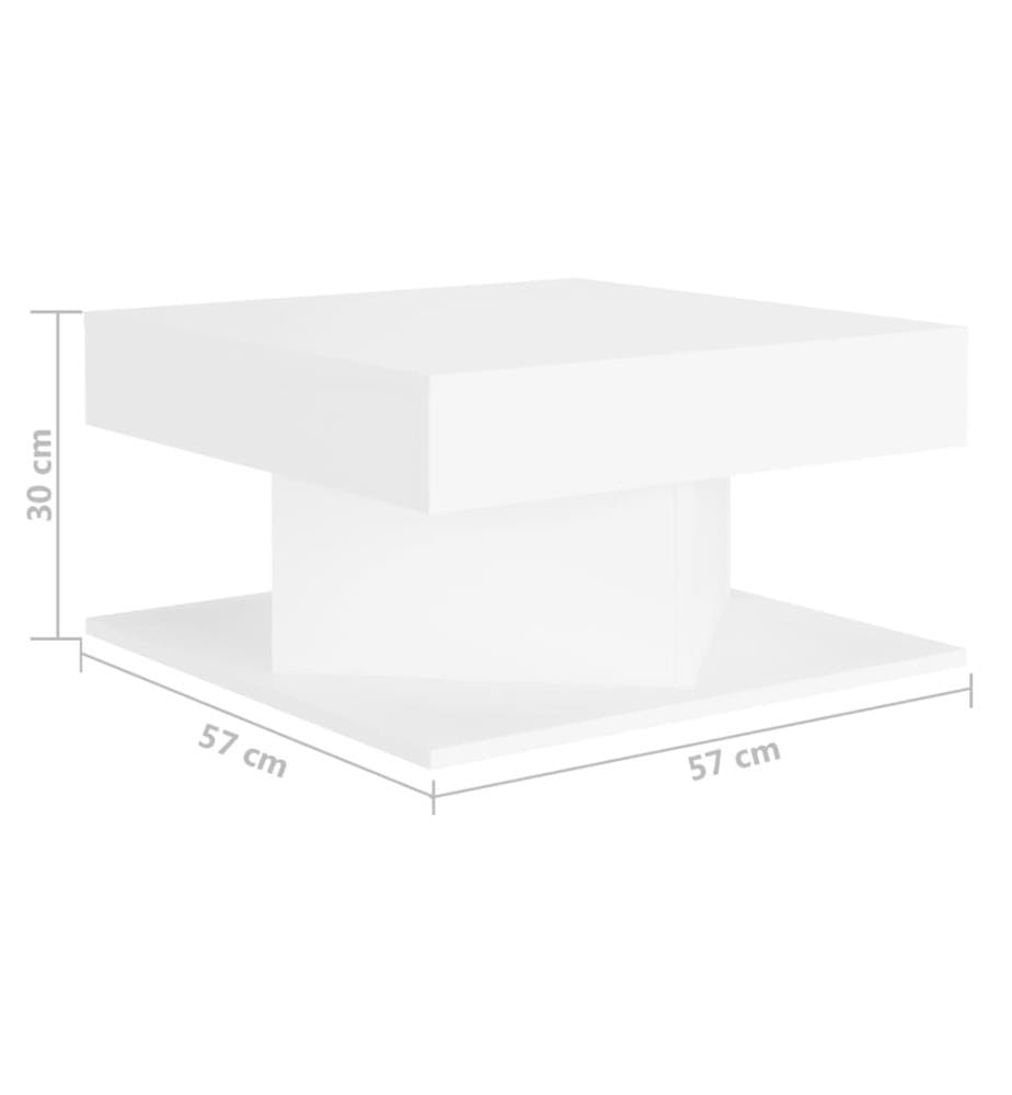Table basse Blanc 57x57x30 cm Bois d'ingénierie