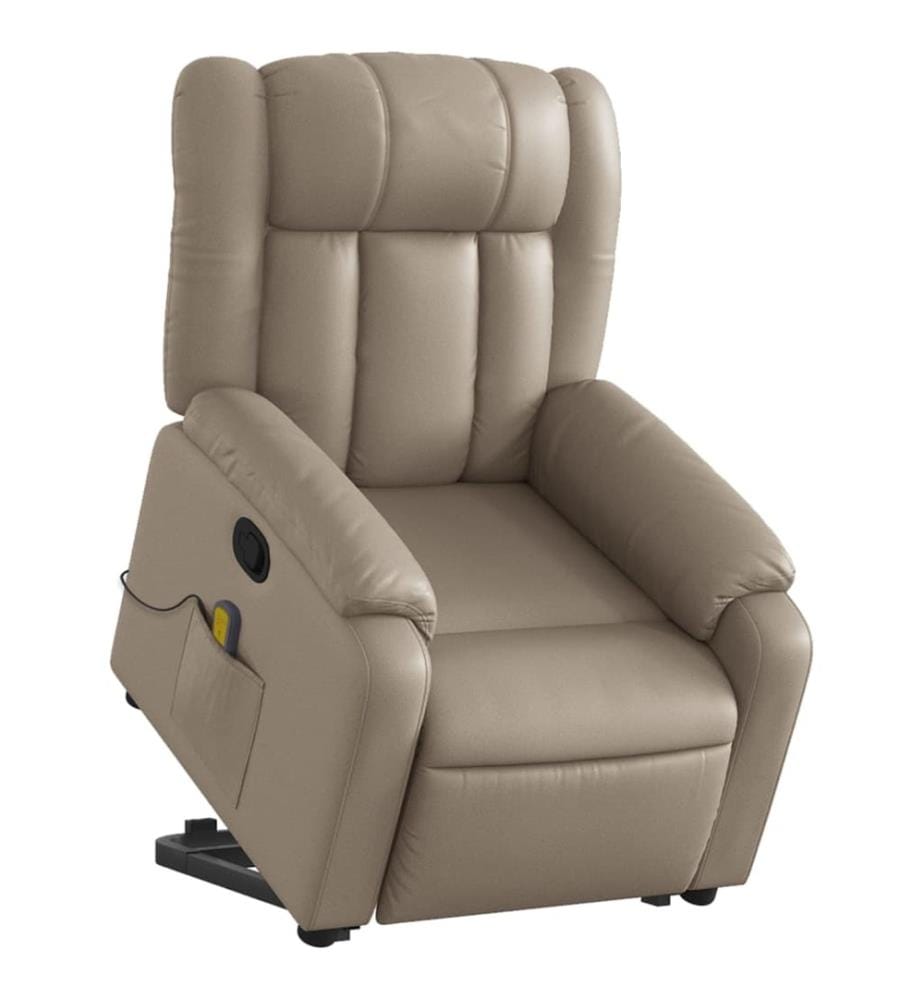 Massagesessel mit Aufstehhilfe Cappuccino-Braun Kunstleder